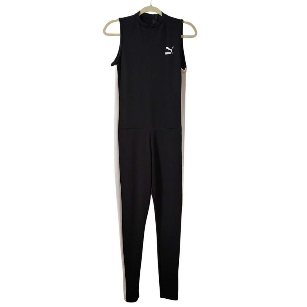Puma Women's Black Sleeveless Jumpsuit Activewear Workout Yoga Sportswear